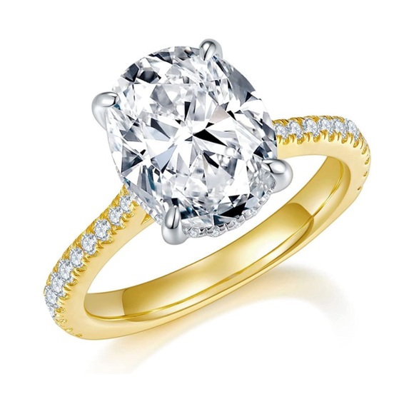 14k 925 Certified 5 ct Colorless VVS1 Diamond Moissanite Ring - Picture 4 of 14